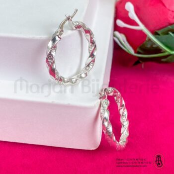 Boule d'oreille créole  en argent