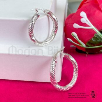 Boucle d'oreille créole  en argent