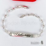 Gourmette grain de café en argent personnalise adulte