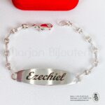 Gourmette grain de café en argent personnalise adulte