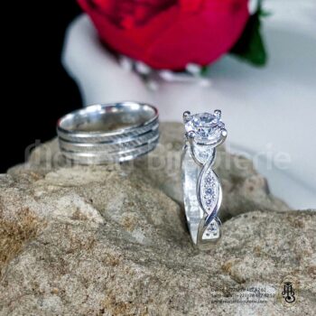Duo bague alliance en argent