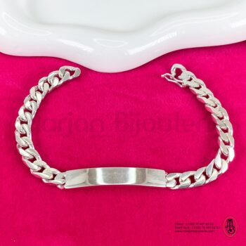 Gourmette Homme en Argent avec plaque personnalisable