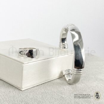 Ensemble bracelet / bague en argent adulte