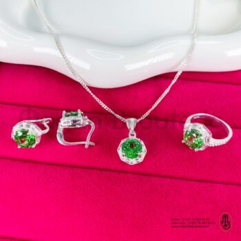 Ensemble Chaine boucle d'oreille en argent