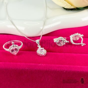 Ensemble chaine boucle d'oreille en argent