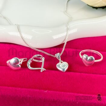 Ensemble Chaine boucle d'oreille en argent