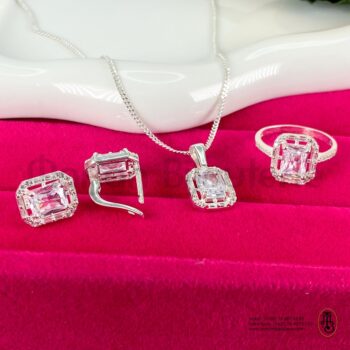 Ensemble Chaine boucle d'oreille en argent