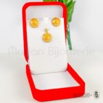 Ensemble Pendentif boule d'oreille en Or 18k