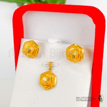 Ensemble Pendendif boucle d'oreille en Or 18k