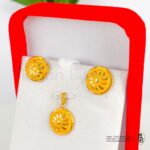 Ensemble Pendentif boucle d'oreille en Or 18k