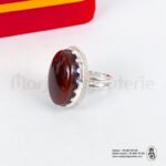 Bague akhikha Pierre Agate maron Original 3