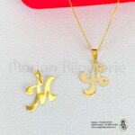 Pendentif lettre chaine Or 2