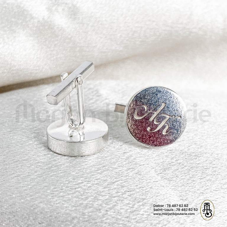 Bouton manchette argent2