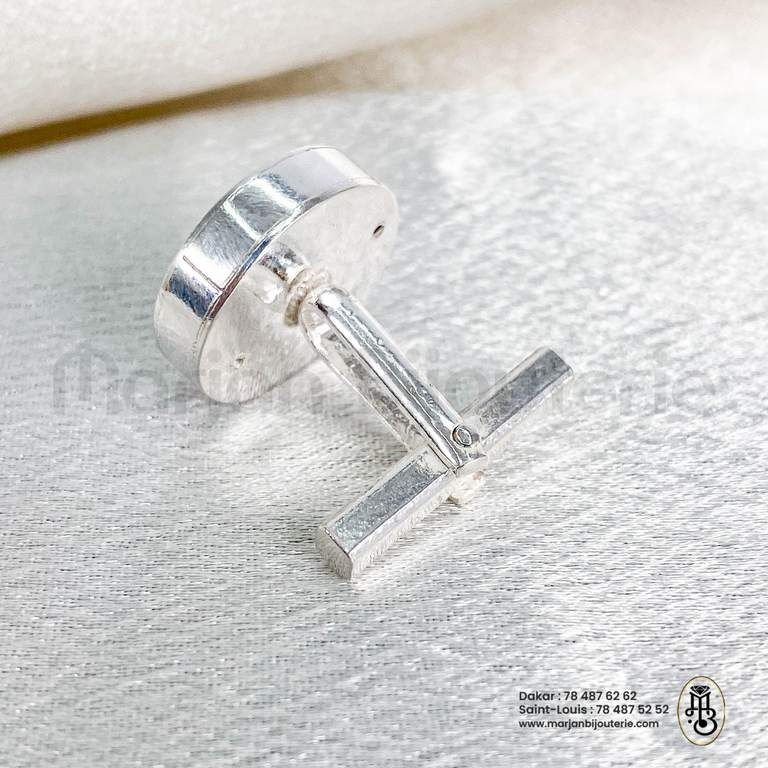 Bouton manchette argent2