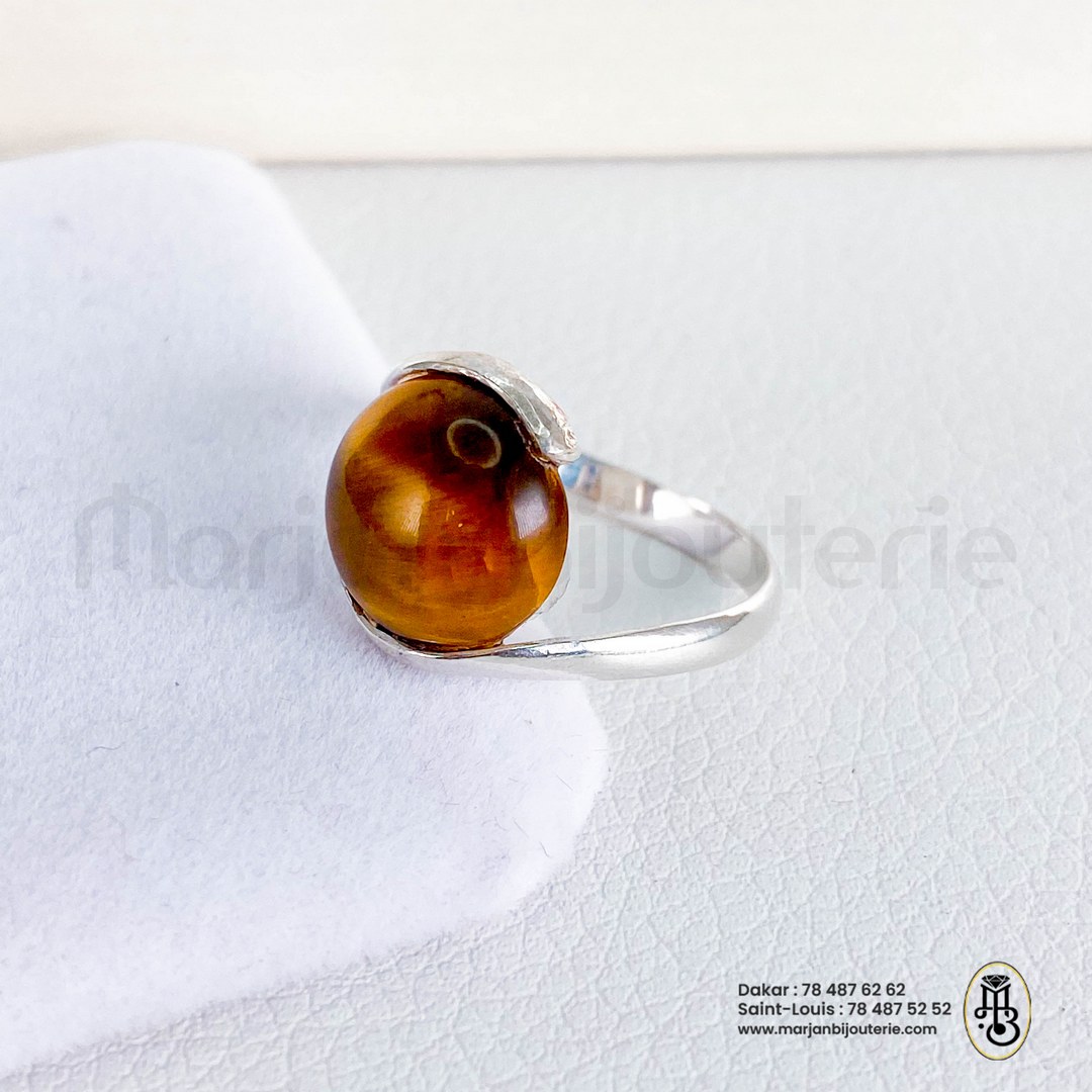 Ensemble chaine boucles d&rsquo;oreilles bague argent avec pierre oeil de titre 2