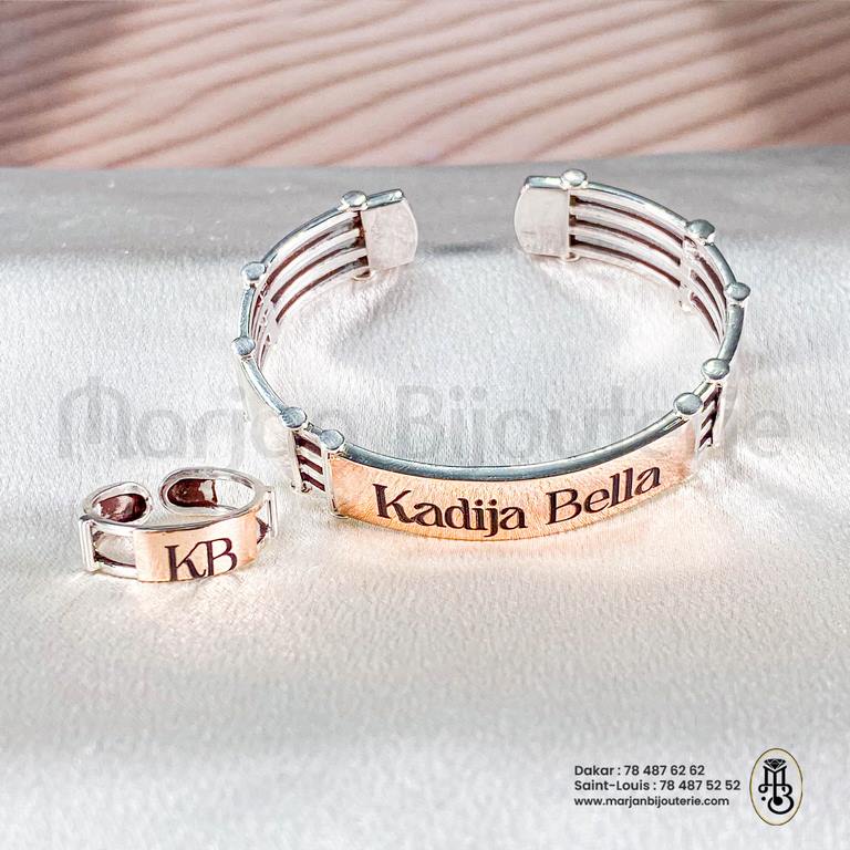 Bracelet et bague en argent-Or