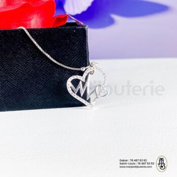 Chaîne en Argent avec Pendentif Cœur