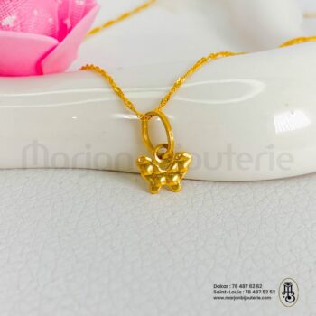 Collier Papillon Miroir d'Or