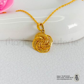 Collier « Fleur de Torsade » en Or 18k