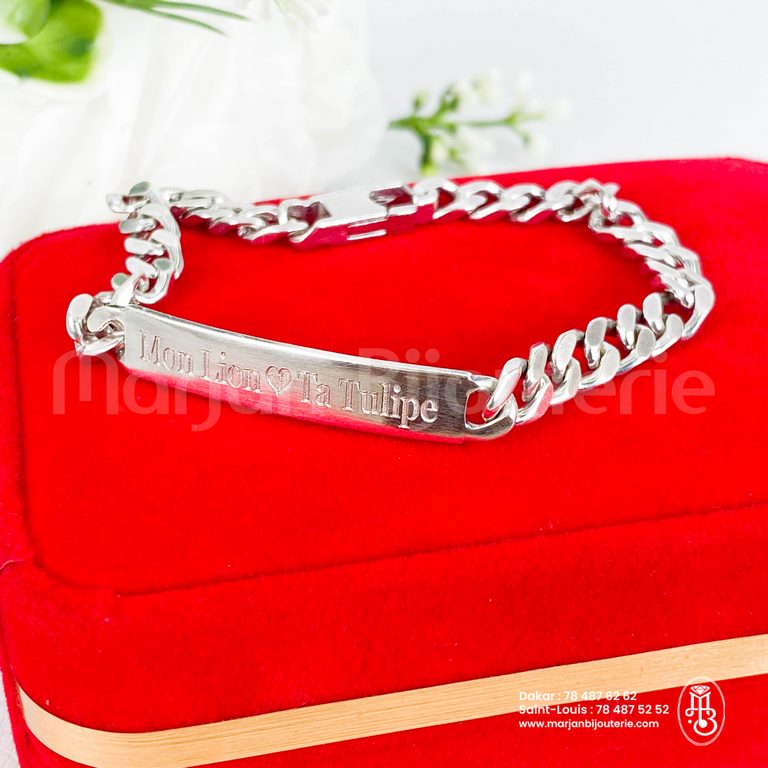 Gourmette en argent personnalisée