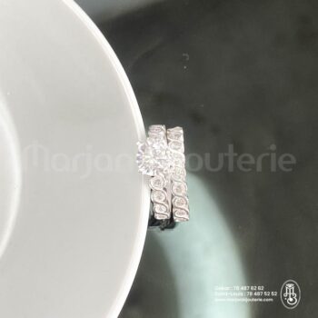 Duo de Bagues_Étreinte Scintillante_en Argent et Cristaux
