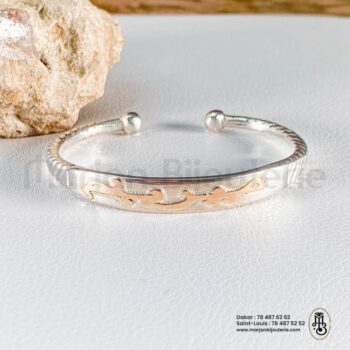 Bracelet Jonc Torsadé Argent & Or Personnalisé✨