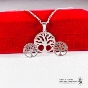 Parure_Arbre de Vie_en Argent : Pendentif et Boucles d'Oreilles Assorties✨❤️