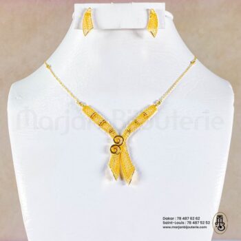 Parure en Or_Collier Noeud Spirale et Boucles Finition Filigranés✨💛