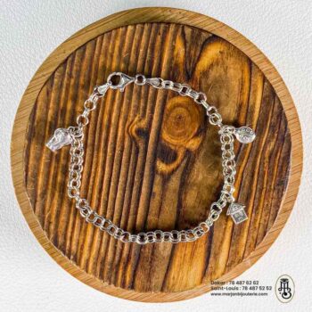 Gourmette en Argent à Breloques Porte-Bonheur✨🤍