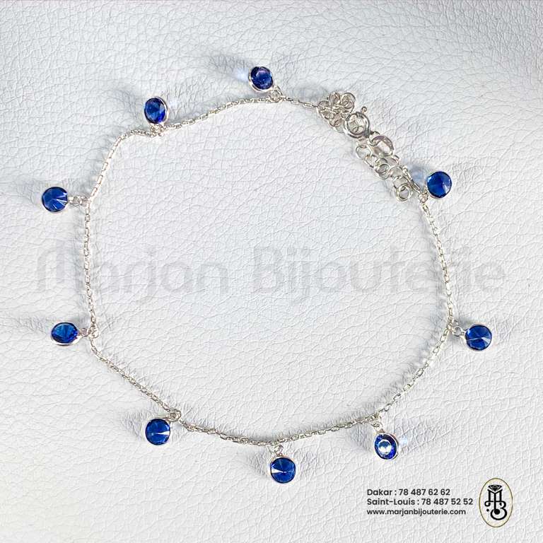Bracelet Fétiche Argent – Éclat Bleu Nuit✨💙