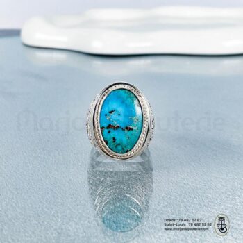Chevalière Homme en Argent Massif Sertie d'une Turquoise✨💙