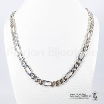 Chaîne Homme Maille Figaro en Argent Brillante✨🤍