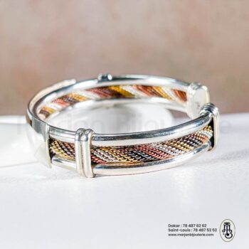 Bracelet Ndiakhass Structure Argent & Filigrane Multicolore